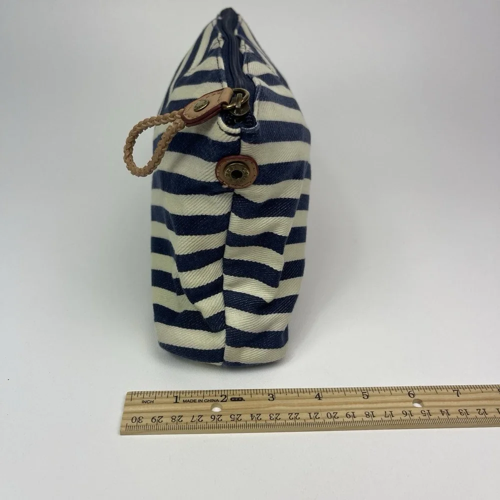 Tommy Hilfiger Cosmetic Makeup Zippered‎ Pouch Cloth Classic Stripes Vintage
